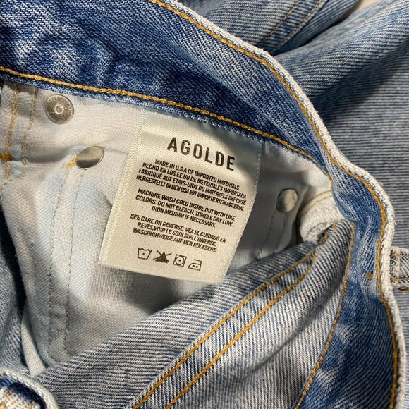Agolde 90'S Mid Rise Loose Fit Denim Size 24x28 - Picture 4 of 8
